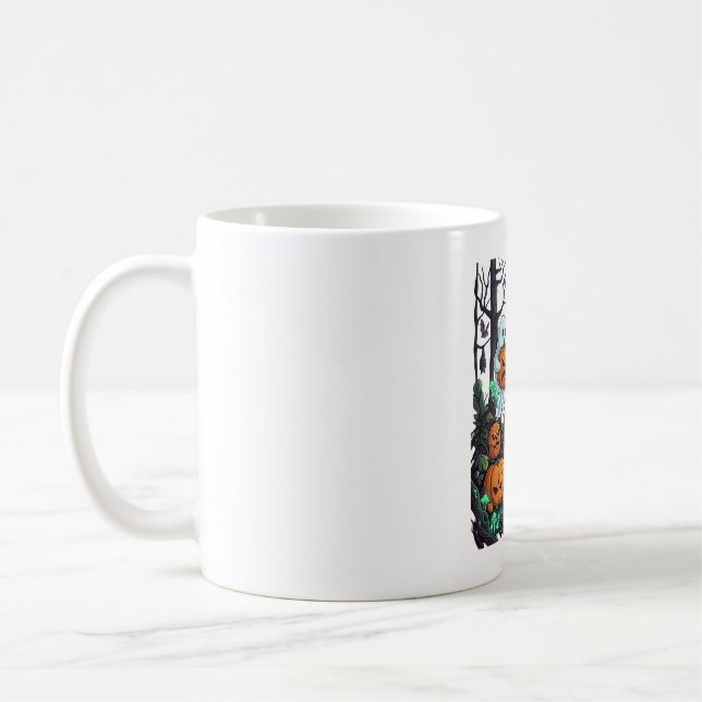 Caneca De Café Fantasmagoria de Halloween Abóboras Assustadoras C (Esquerda)