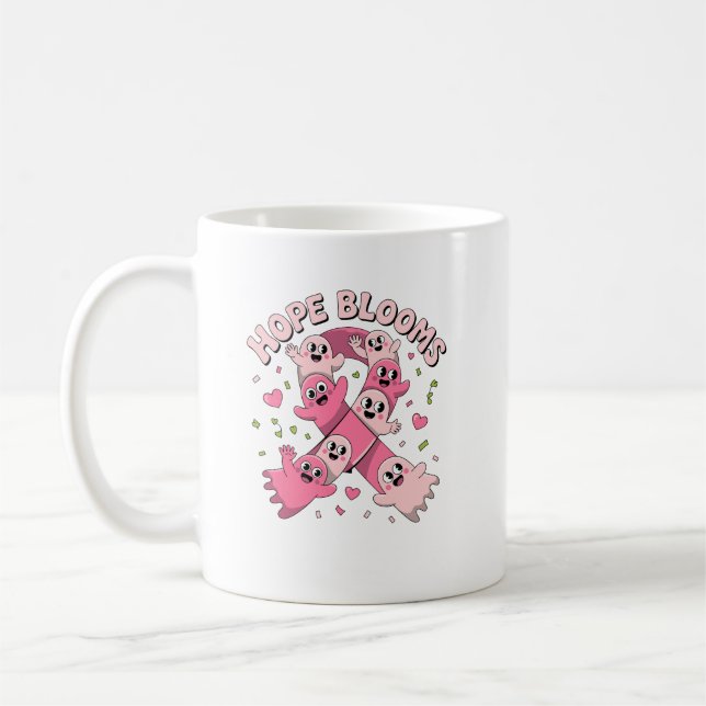 Caneca De Café Fantasmagóricos Rosa Doce de Conscientização do Câ (Esquerda)