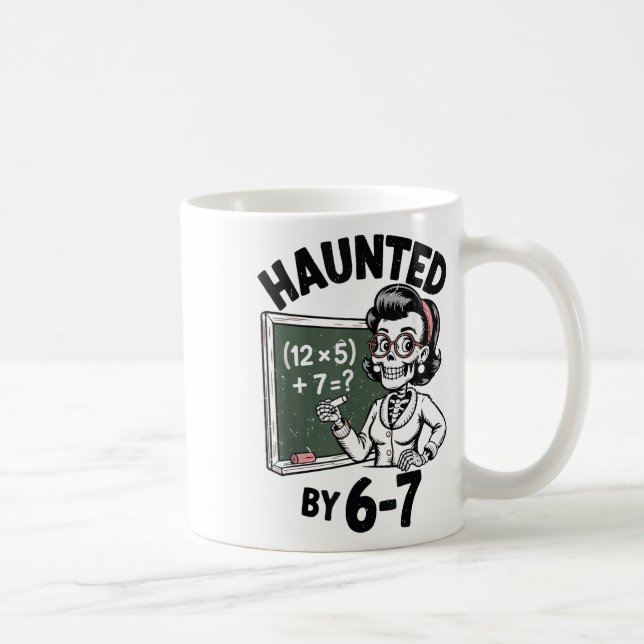 Caneca De Café Fantasmas 67 Esqueleto Professor de Matemática Fan (Direita)