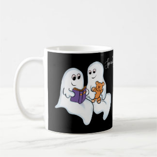 Caneca De Café Fantasmas bonitos lendo juntos no Halloween