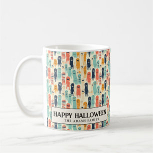 Caneca De Café Fantasmas Coloridos Bonitos no Halloween