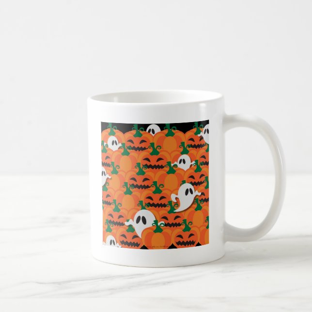 Caneca De Café Fantasmas de Abóbora de Halloween Assombrados (Direita)