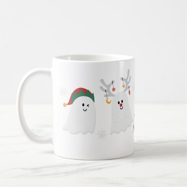 Caneca De Café Fantasmas de Natal Bonitos e Loucos (Esquerda)