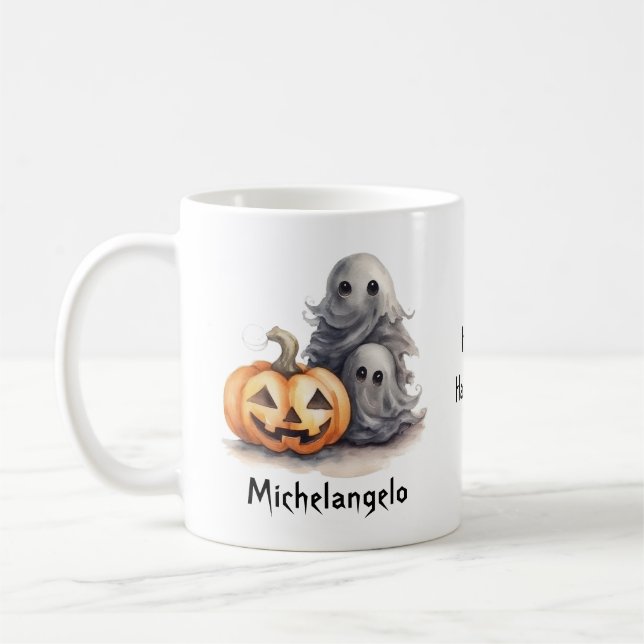 Caneca De Café Fantasmas do Halloween e personalização do Jack-o- (Esquerda)
