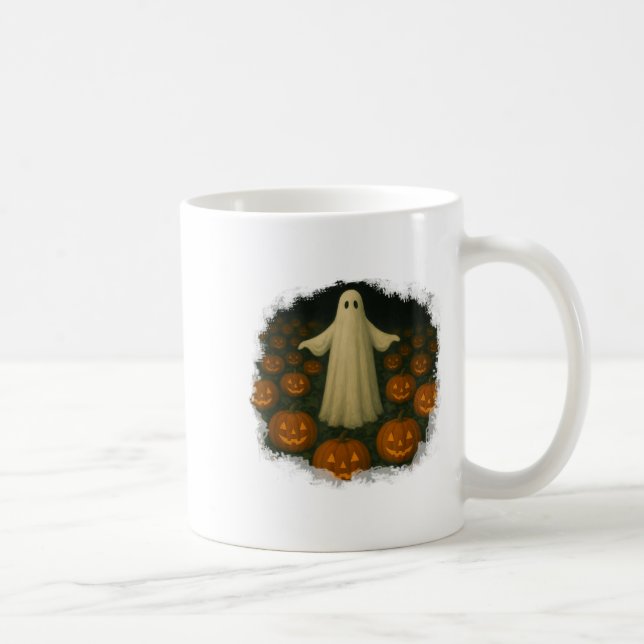 Caneca De Café Fantasmas E Pumpkins! Dia das Bruxas! (Direita)