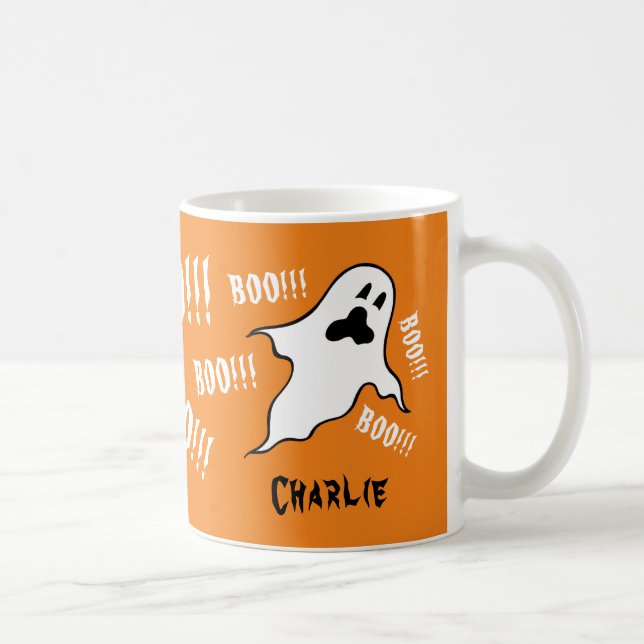 Caneca De Café Fantasmas personalizados do Dia das Bruxas Ghost C (Direita)