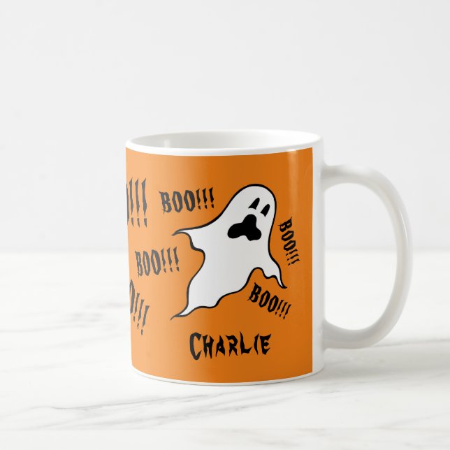 Caneca De Café Fantasmas personalizados do Dia das Bruxas Ghost C (Direita)