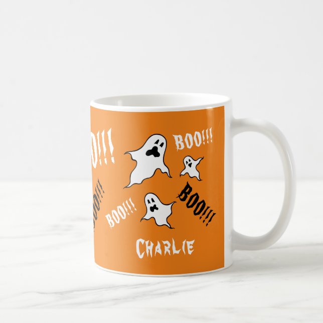 Caneca De Café Fantasmas personalizados do Dia das Bruxas Ghost C (Direita)