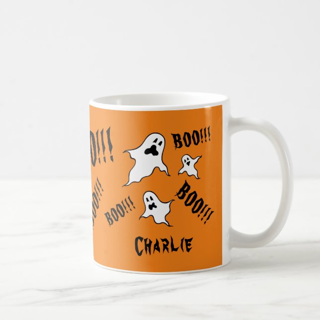 Caneca De Café Fantasmas personalizados do Dia das Bruxas Ghost C (Direita)