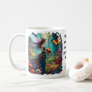 Caneca De Café Fantasy Bela Borboleta Fairy Garden Cote