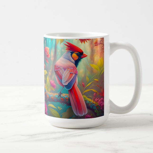 Caneca De Café Fantasy Birds Male Cardinal (Direita)