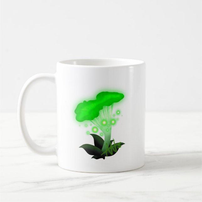 Caneca De Café Fantasy Chanterelle Glossudo Cogumelo Verde (Esquerda)