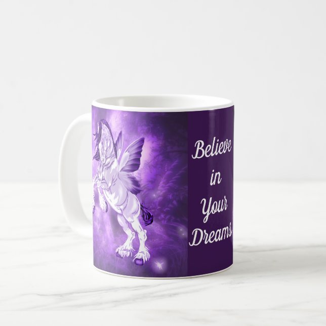 Caneca De Café Fantasy Fairy Winged Clydesdale Horse (Frente Esquerda)