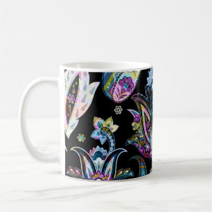 Caneca De Café Fantasy Floral Paisley: Ornament Sem Semente