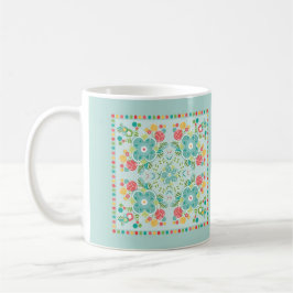 Caneca De Café Fantasy Floral Tile-Summer Meadow 