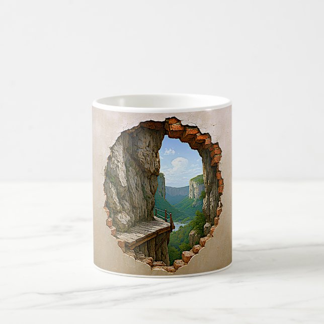 Caneca De Café Fantasy Mountain Landscape Art (Centro)