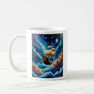 Caneca De Café Fantasy - Nave de Navegação no Espaço