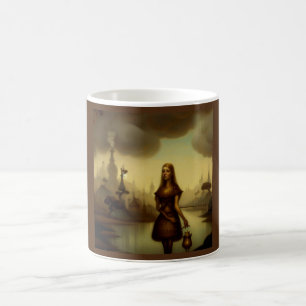 Caneca De Café Fantasy Painting 4 - Menina Segurando Lanterna