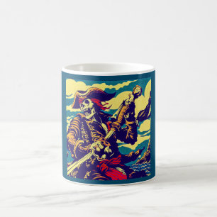 Caneca De Café Fantasy Pirate Anime - Woodcut 1