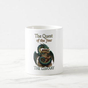 Caneca De Café Fantasy Reading Dragon Librarian A Quest of the