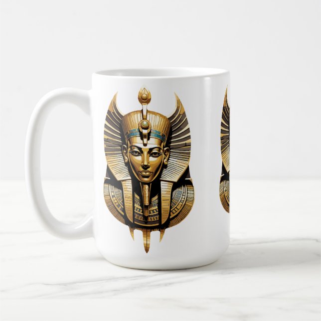 Caneca De Café Faraó Dourado com Tocado Real Arte (Esquerda)