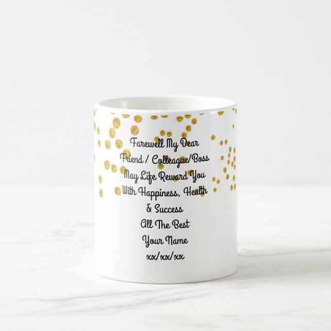 Caneca De Café Farewell Gift Colega Friend Boss Personalizado (Centro)