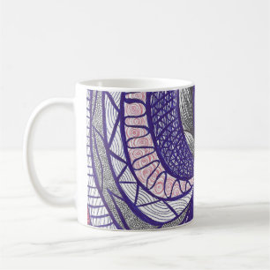 Caneca De Café Farimah Arte Abstrata Fluida Desenhada à Mão