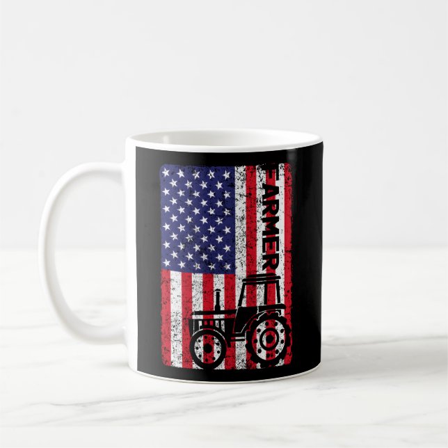 Caneca De Café Farmação de Fazendas de Bandeiras Americanas (Esquerda)