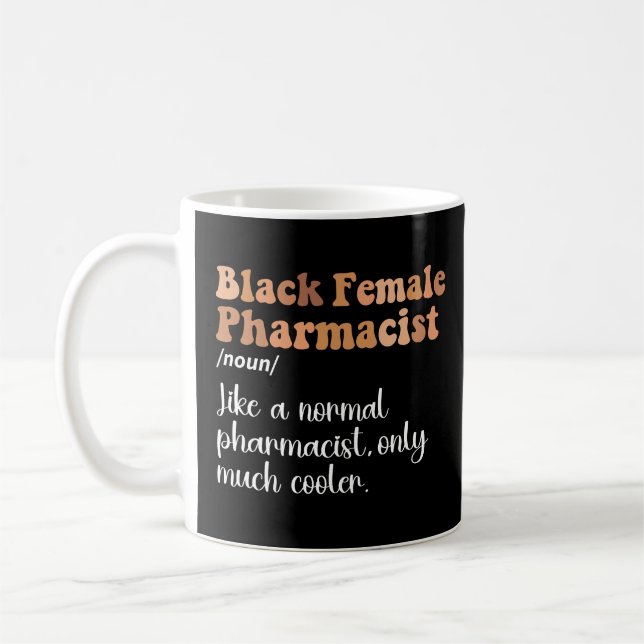 Caneca De Café Farmacêutica Negra Definição Engraçada (Esquerda)
