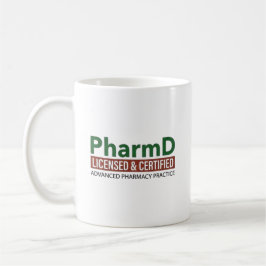 Caneca De Café Farmacêutico Licenciado e Certificado com PharmD P