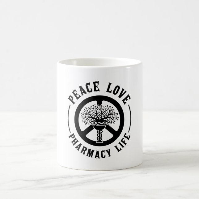Caneca De Café Farmacêuticos da Peace Love Pharmacy Life Technici (Centro)