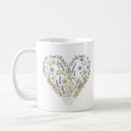 Caneca De Café Farmácia Botânica Coração Ervas Flor