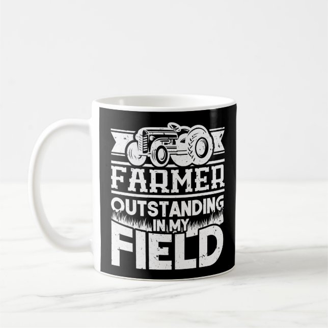 Caneca De Café Farmer Em Meu Trator De Campo (Esquerda)