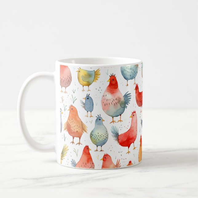 Caneca De Café Farmhouse Chickens (Esquerda)