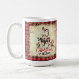 Caneca De Café Farmhouse Natal Holiday Mug, Galinhas