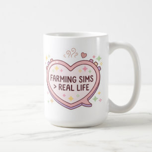Caneca De Café Farming Sims Maior Que Console de Coração da Vida
