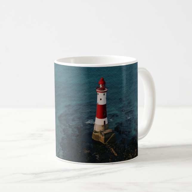 Caneca De Café Faróis | Farol de Beachy Head Inglaterra (Frente Esquerda)
