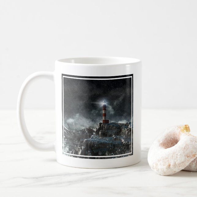 Caneca De Café Faróis | Farol na tempestade (Com Donut)