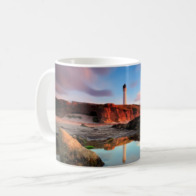 Caneca De Café Faróis | Mar-Light Lossiemouth Scotland (Frente Esquerda)