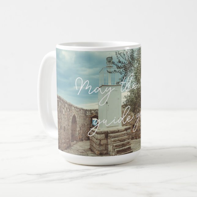 Caneca De Café Farol branco e oliveira (Frente Esquerda)