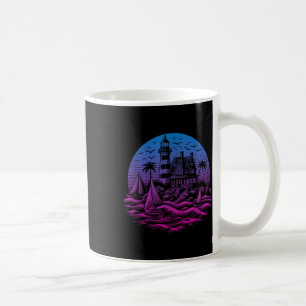 Caneca De Café Farol Casa à Beira-Mar Vela Mar Vida Bote