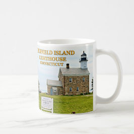 Caneca De Café Farol da ilha de Sheffield, Connecticut