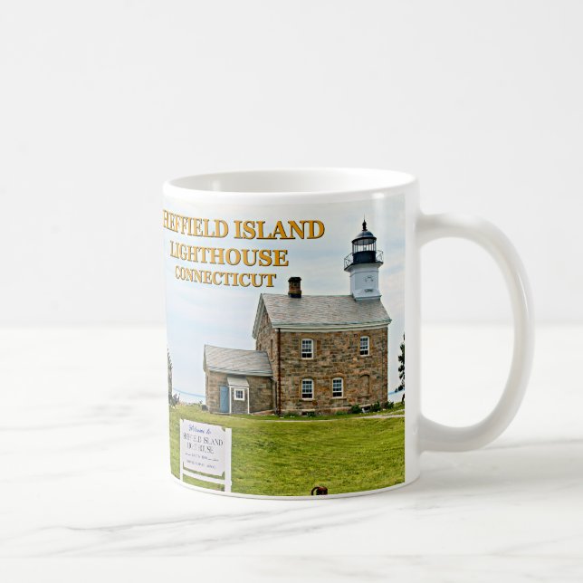 Caneca De Café Farol da ilha de Sheffield, Connecticut (Direita)