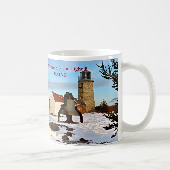 Caneca De Café Farol da Ilha Monhegan, Maine Mug (Direita)