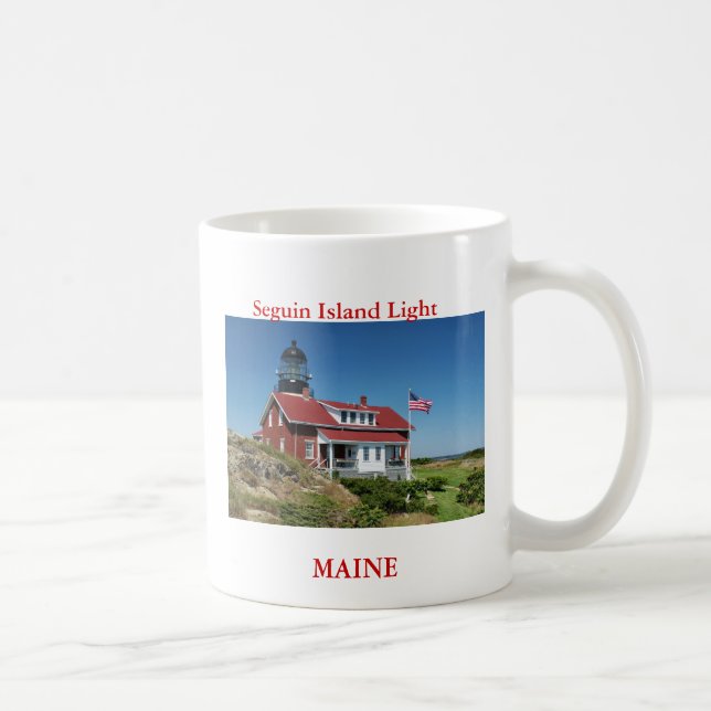 Caneca De Café Farol da Ilha Seguin, Maine (Direita)