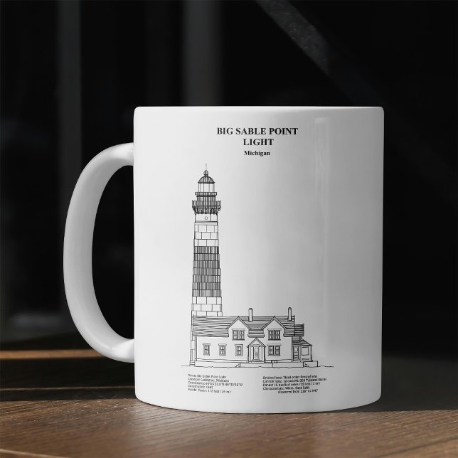 Caneca De Café Farol de Big Sable Point - Michigan - BD (Big Sable Point Lighthouse - Michigan - BD. Coffee Mug)
