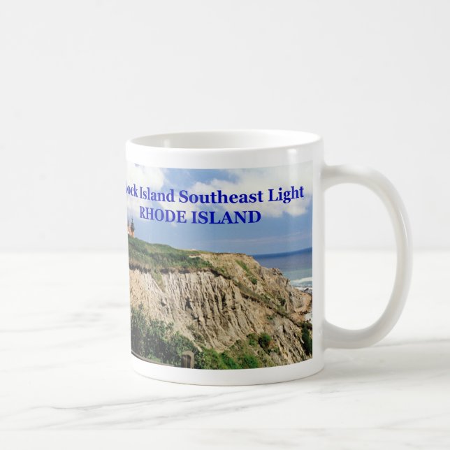 Caneca De Café Farol de Block Island Southeast, Rhode Island (Direita)