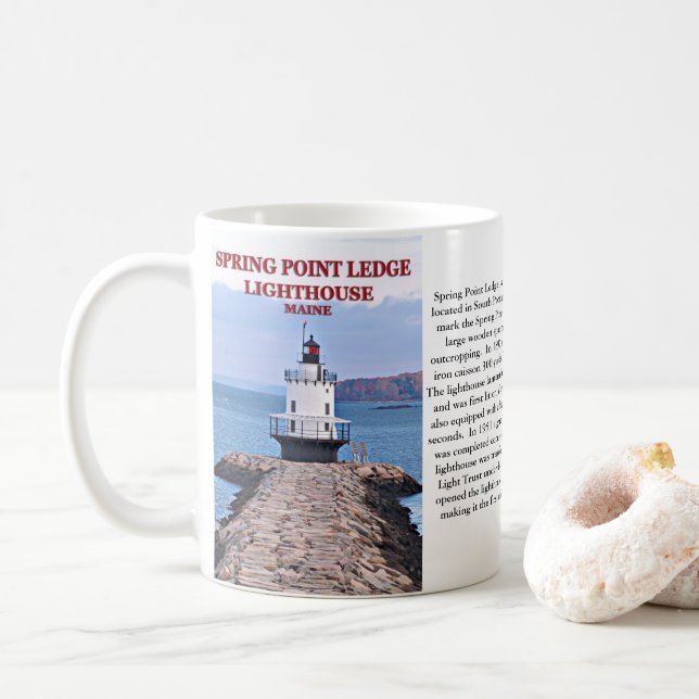Caneca De Café Farol de borda primavera, Maine Mug (Com Donut)