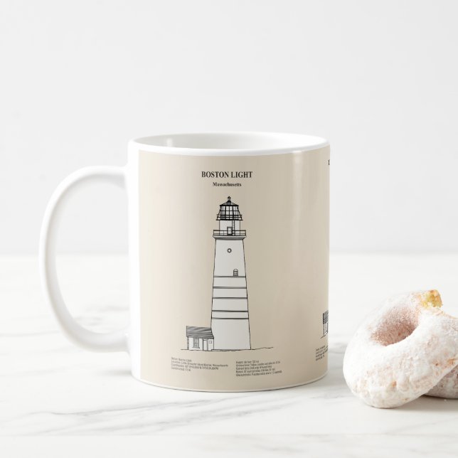 Caneca De Café Farol de Boston Light - Massachusetts - SBD (Com Donut)