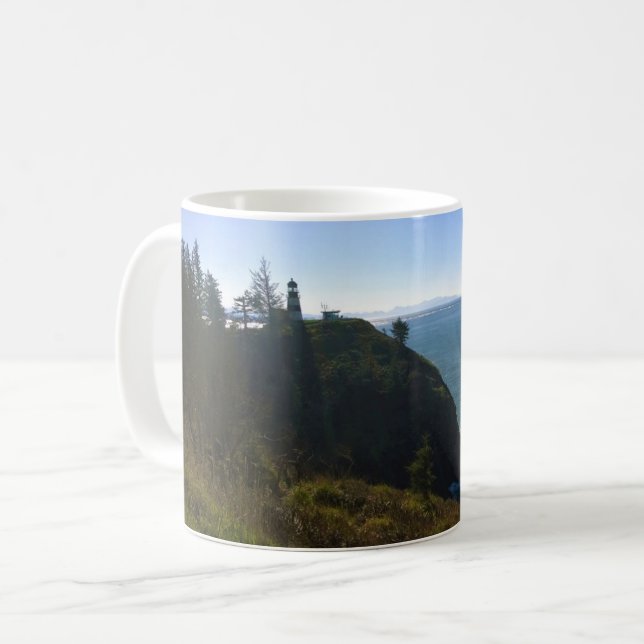 Caneca De Café Farol de Cape Disappointment, Washington (Frente Esquerda)